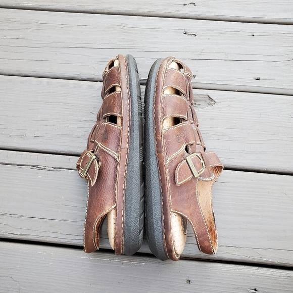 Vintage 90s y2k Born Greek Fisherman Chunky Platform Buckle Jesus Sandals 12 - Picture 2 of 8